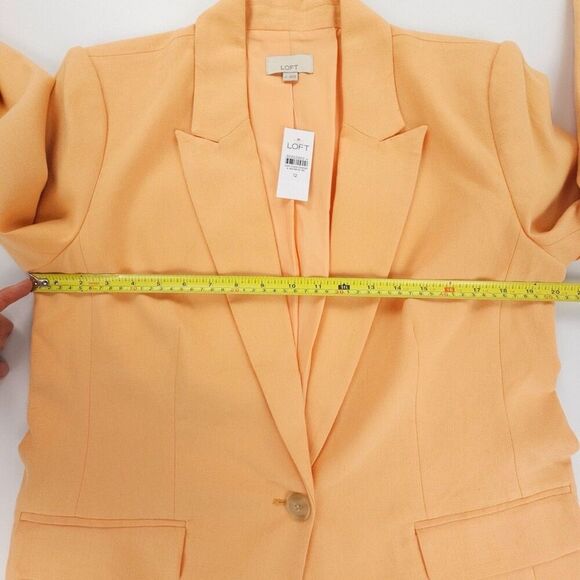 NWT Ann Taylor Cotton Linen Modern Blazer Jacket Tailored Minimal Old Money 12 - Picture 3 of 10